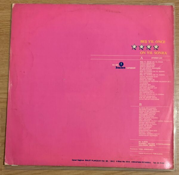 Beş Yıl Önce On Yıl Sonra LP 1982 - Görsel 4