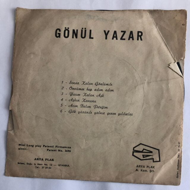 Gönül Yazar (Mini LP) Sensiz Kalan Gönlümde / Gökyüzünde Yalnız Gezen Yıldızlar - Görsel 4