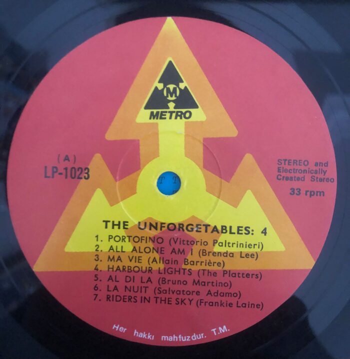 The Unforgetables / Unutulmayanlar Dizisi: 4 Lp Plak - Görsel 5