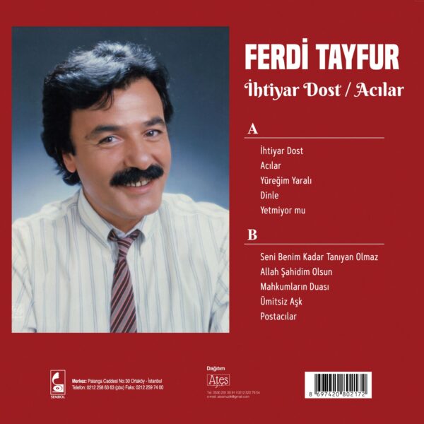 Ferdi Tayfur İhtiyar Dost Acılar Lp Plak - Görsel 2