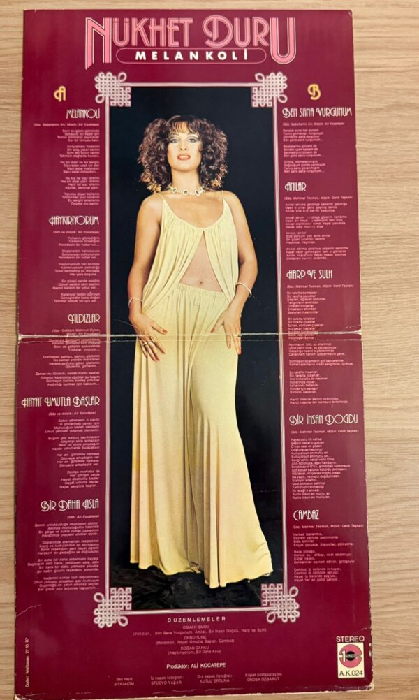 Nükhet Duru Melankoli Dönem Baskı Lp Plak - Görsel 4