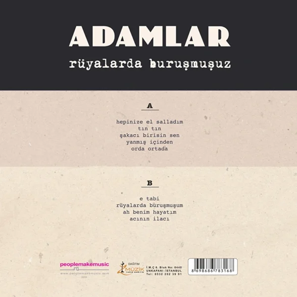 Adamlar - Rüyalarda Buruşmuşuz (Plak)