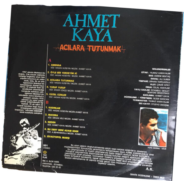 Ahmet Kaya - Acılara Tutunmak Dönem Baskı Plak - Görsel 4